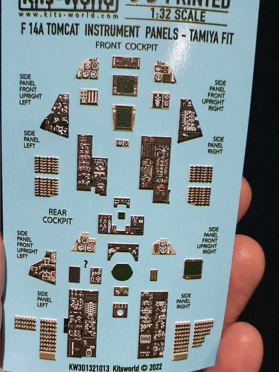 1:32 F-14A Tomcat 'screens off' - 3D Full colour Instrument Panel