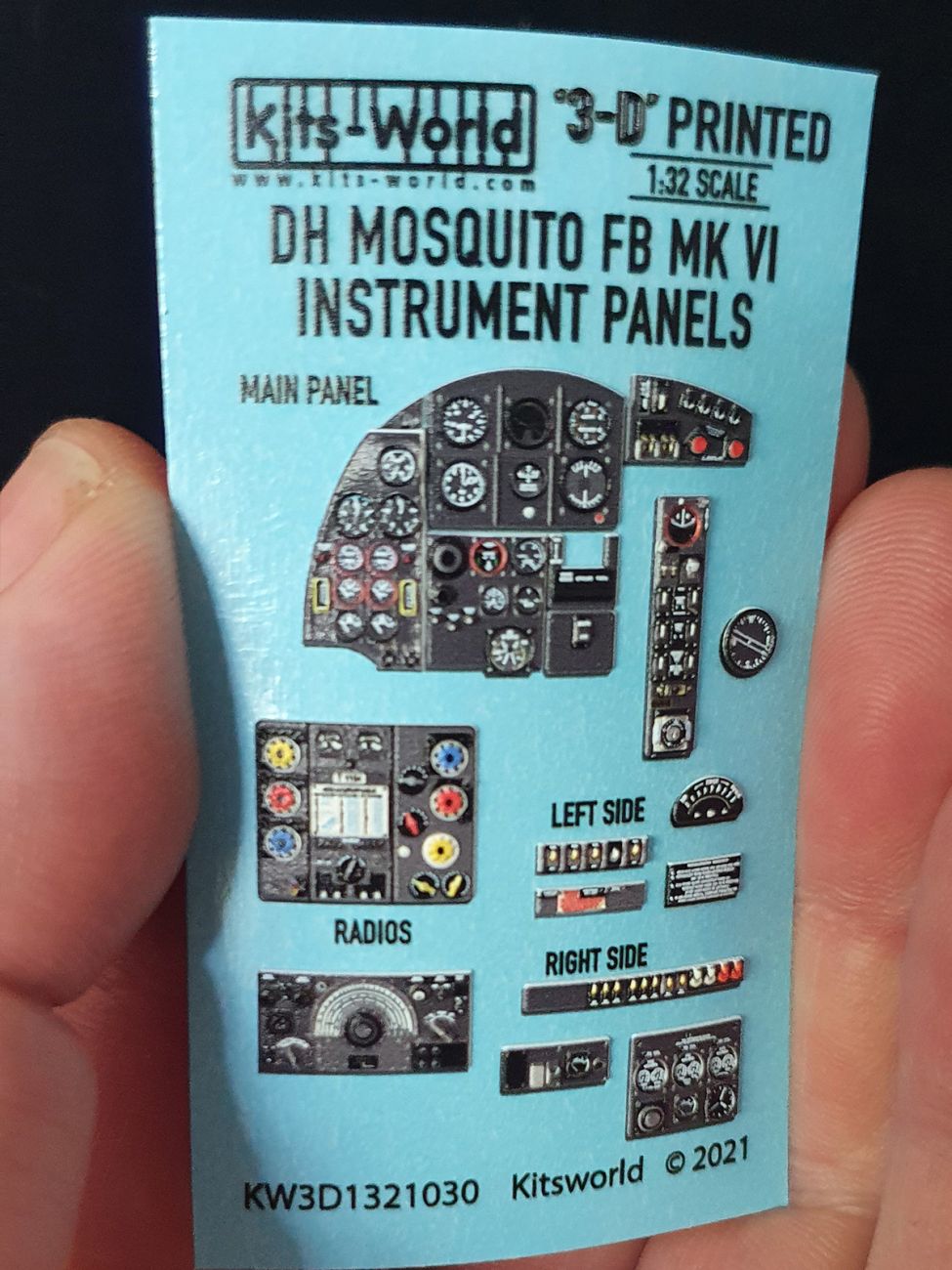 1:32 de Havilland Mosquito Full colour Instrument Panel FB Mk.VI