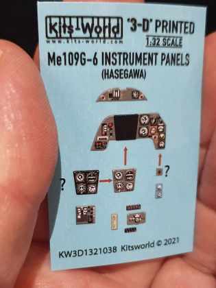 1:32 Messerschmitt Bf-109G-6 3D Full colour Instrument Panel
