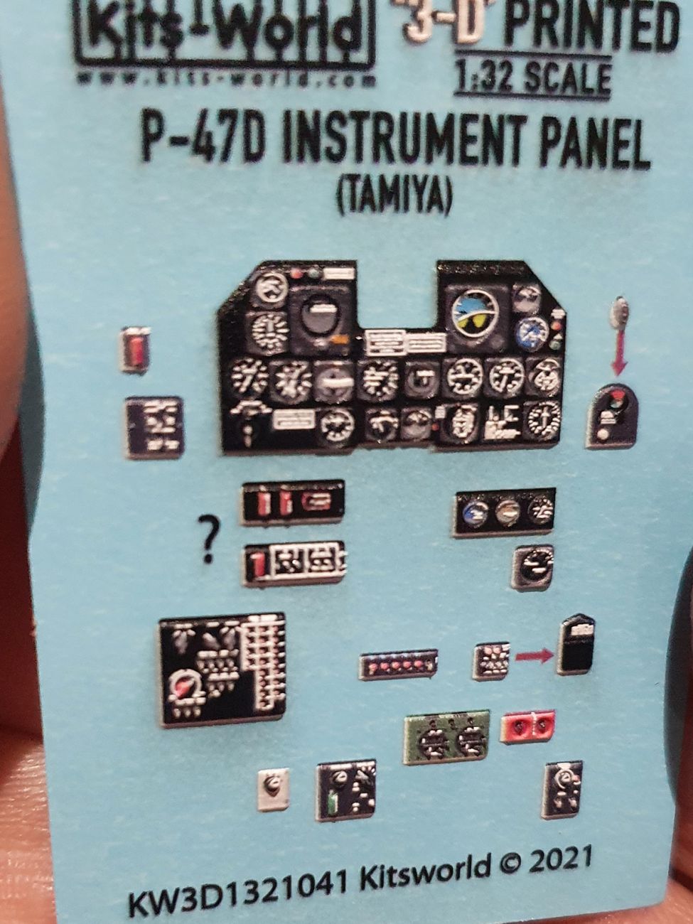 1:332 Republic P-47D Thunderbolt 3D Full colour Instrument Panel