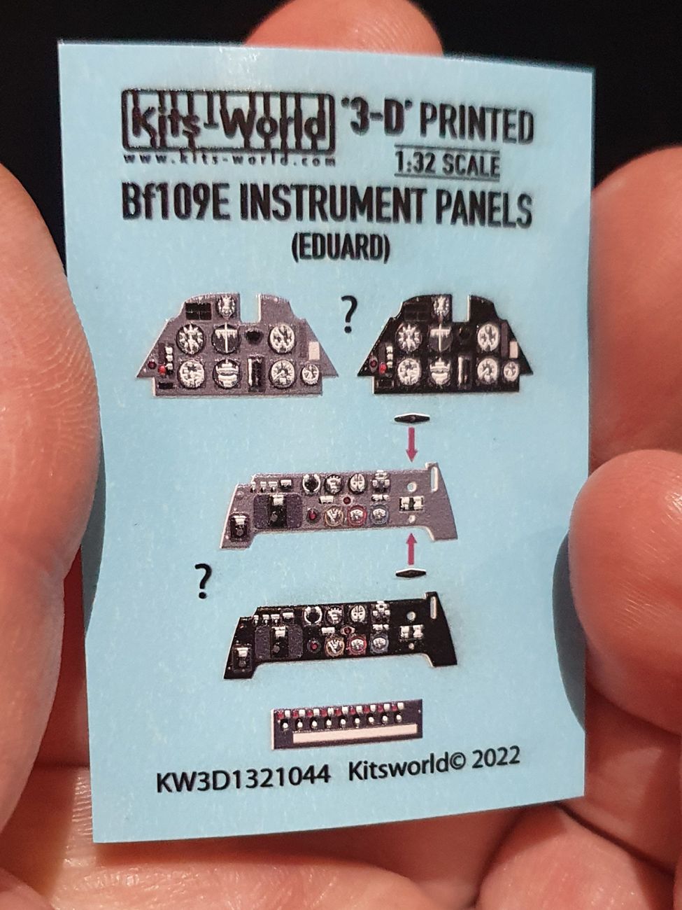 1:32 Messerschmitt Bf-109E 3D Full colour Instrument Panel