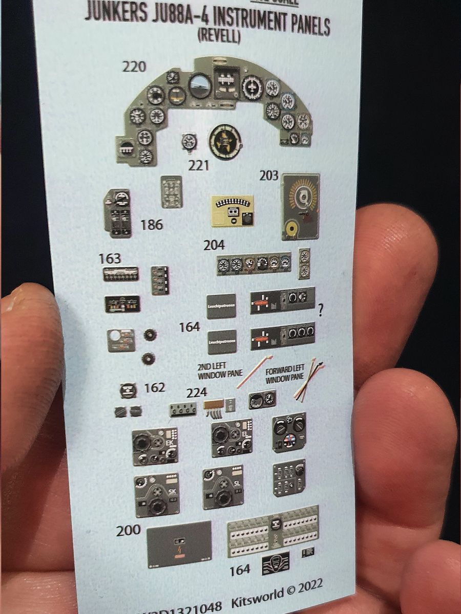 1:32 Junkers Ju-88A-4 Full colour Instrument Panel