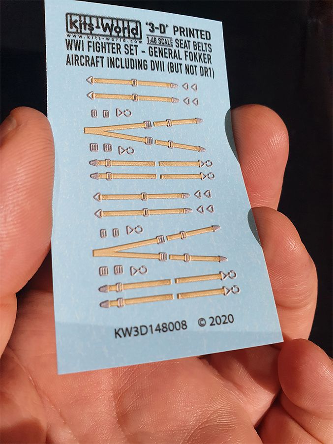 1:48 WWI Fighter Set General Fokker Aircraft 3D Seat Belt Set