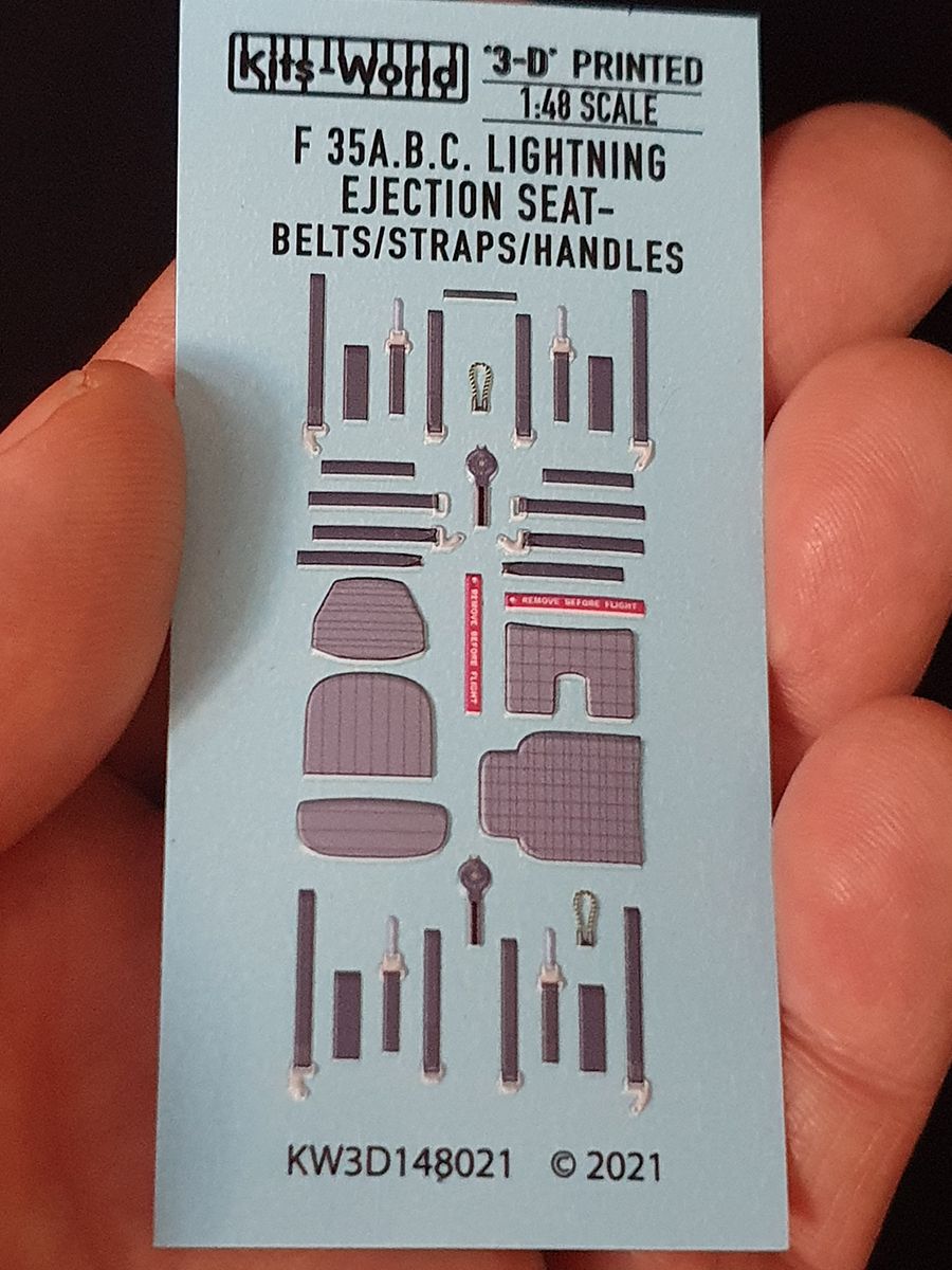 1:48 Lockheed-Martin F-35A/F-35B/F-35C Ejection seat set. Seatbelt/Straps/Handles/Cushions. 3D Full colour seatbelts