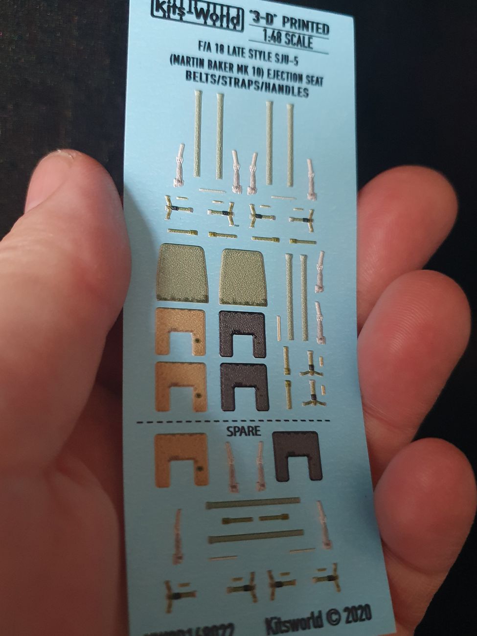 1:48 McDonnell-Douglas F-18 Hornet late style MB Martin-Baker Mk.10 SJU-5 Full Colour 3D WWII Seat Belt decals.