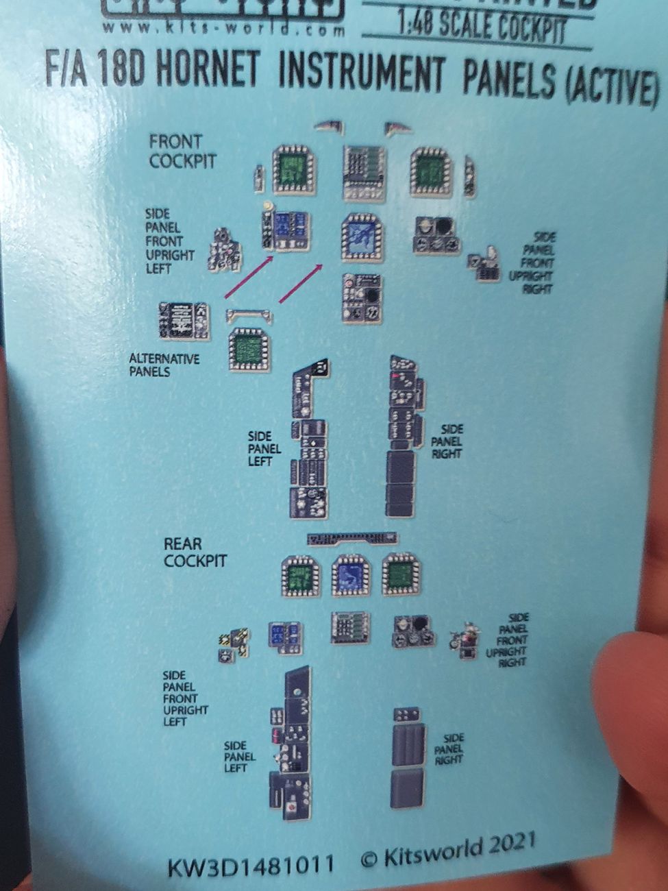 1:48 F/A 18D Hornet (screens active) 3D Full colour Instrument Panels