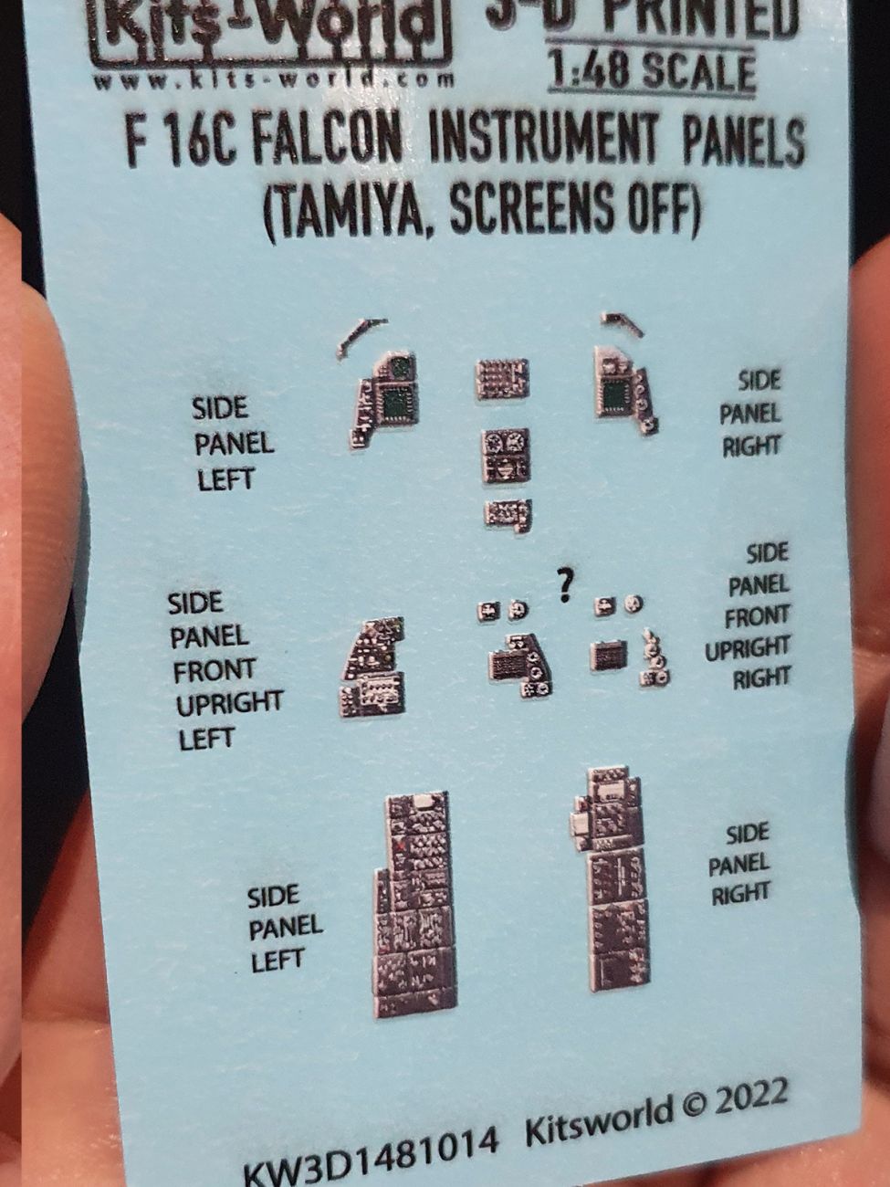 1:48 F-16CJ Fighting Falcon (screens off) 3D Full colour Instrument Panel.