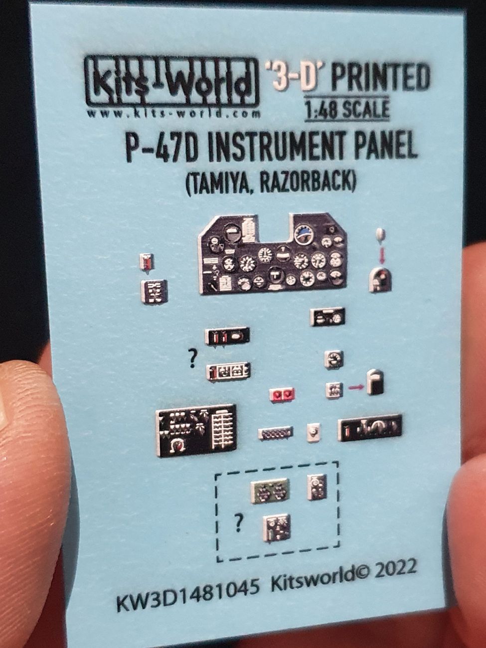 1:48 Republic P-47D Thunderbolt Razorback 3D Full colour Instrument Panels