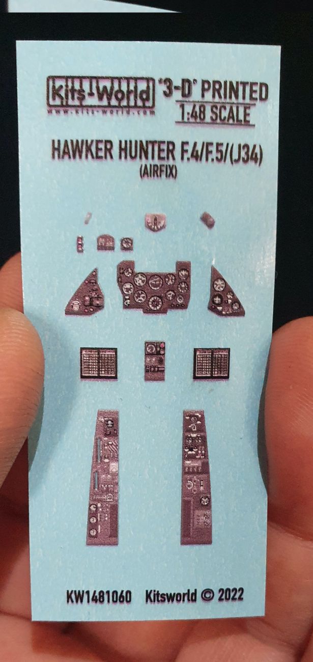 1:48 Hawker Hunter F.4,F.5,(J34) 3D Full colour Instrument Panels