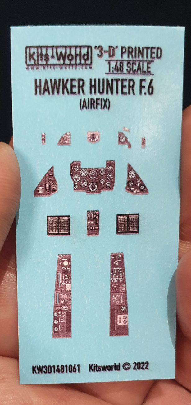 1:48 Hawker Hunter F.6 instrument panels - 3D Full colour Instrument Panels