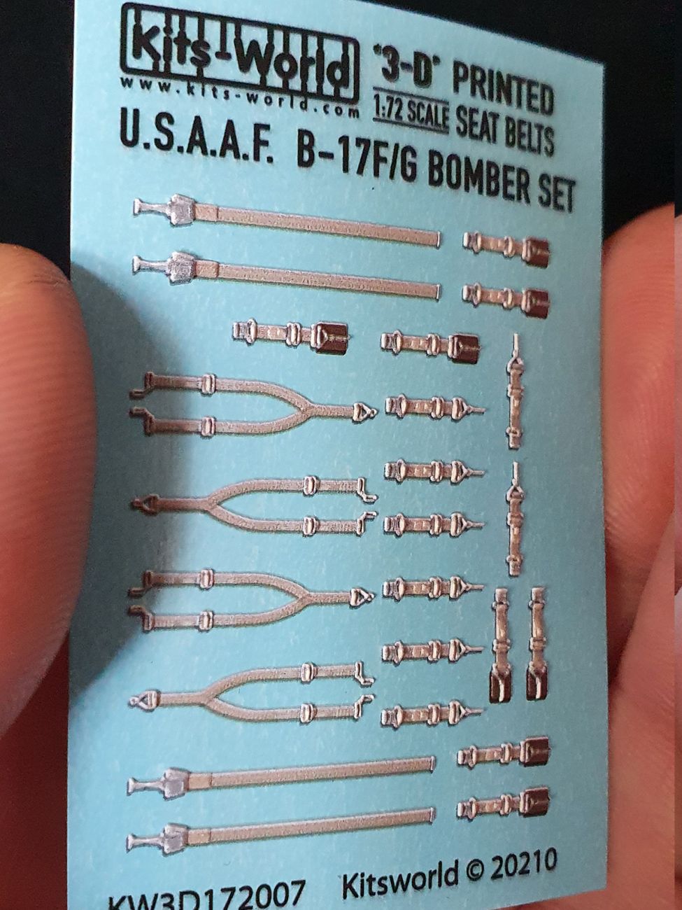 1:72 Boeing B-17F/B-17G Flying Fortress Full Colour 3D Seat belts for used in WWII U.S.A.A.F