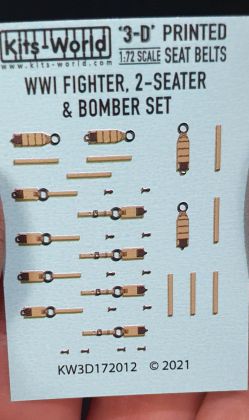 1:72 WWI Fighter Set - German 2-Seater and Bomber Set. Full Colour 3D Seat Belt decals