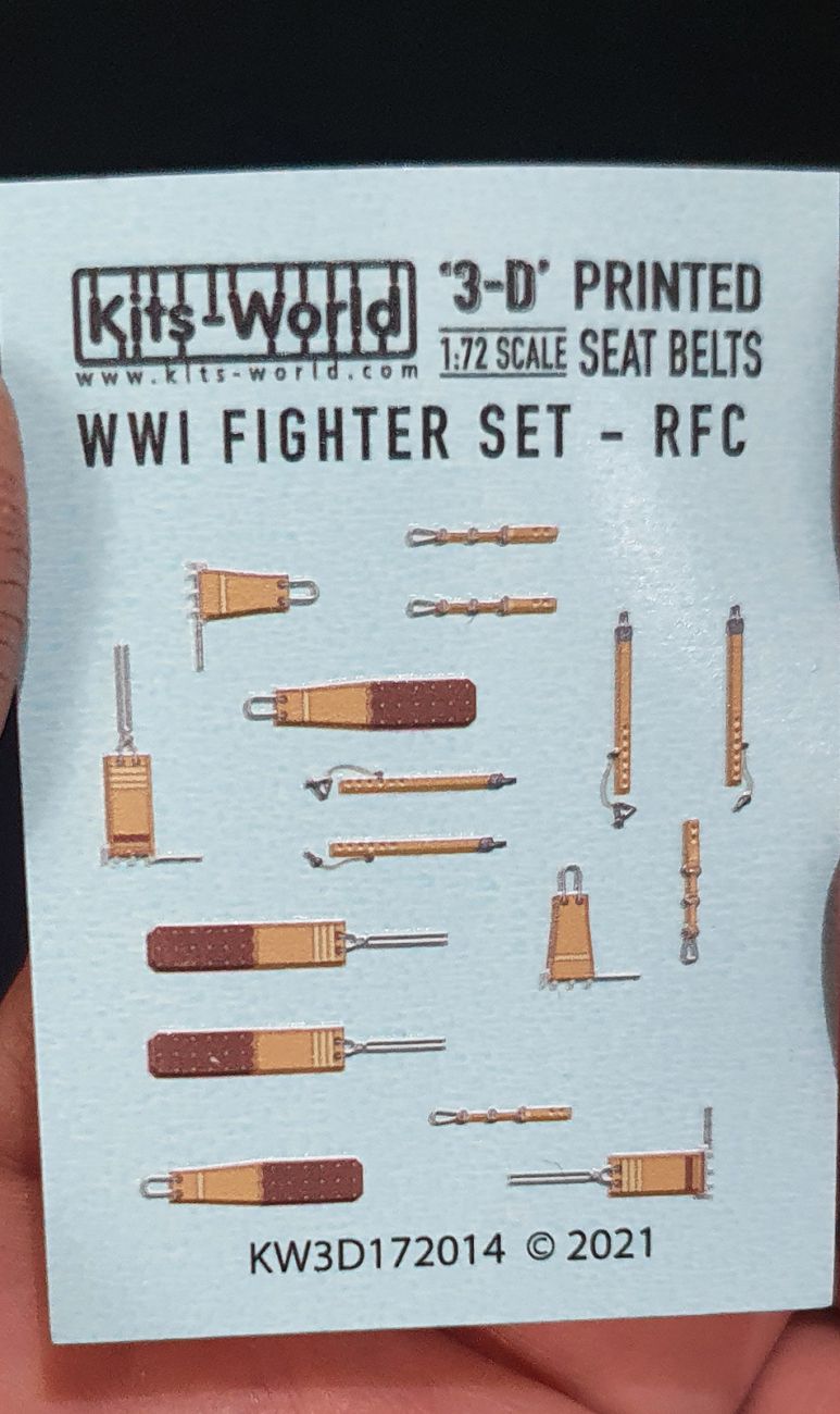 1:72 WWI Fighter Set - Royal Flying Corps and the Royal Naval Air Service Seat Belts