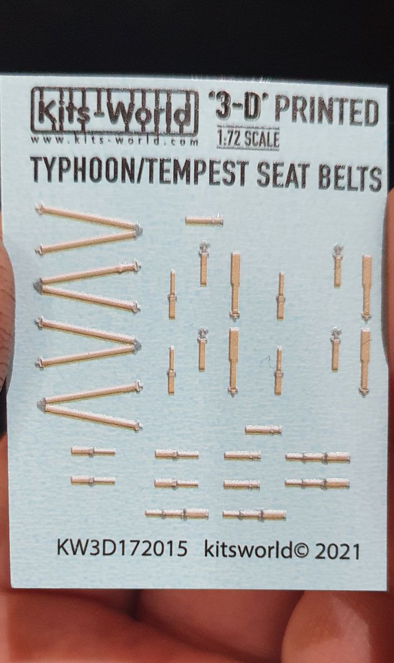 1:72 WWII Hawker Typhoon-Tempest Full Colour 3D Seat Belt decals