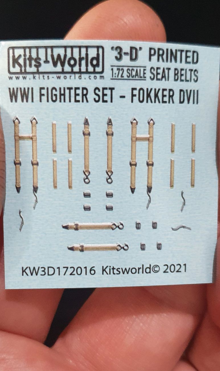 1:72 Fokker D.VII Full Colour 3D Seat Belt decals