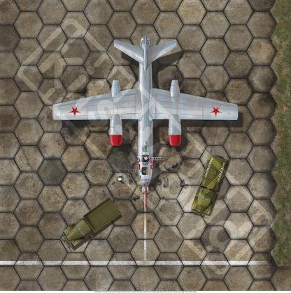 1:144 Soviet Union/Warsaw Pact/People's Republic of China- People's Liberation Army Air Force: Hexagonal slab dispersal/parking area, 1.8 metre radius type, 1950's to early 1970's. 225mm(W) x 225mm(H)