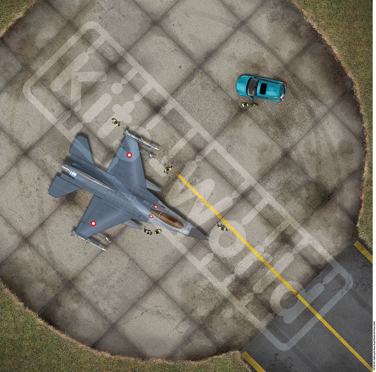 1:144 Aalborg Air Base (Flyvestation Aalborg), Royal Danish Air Force, 1983-2001. 225mm(W) x 225mm(H)