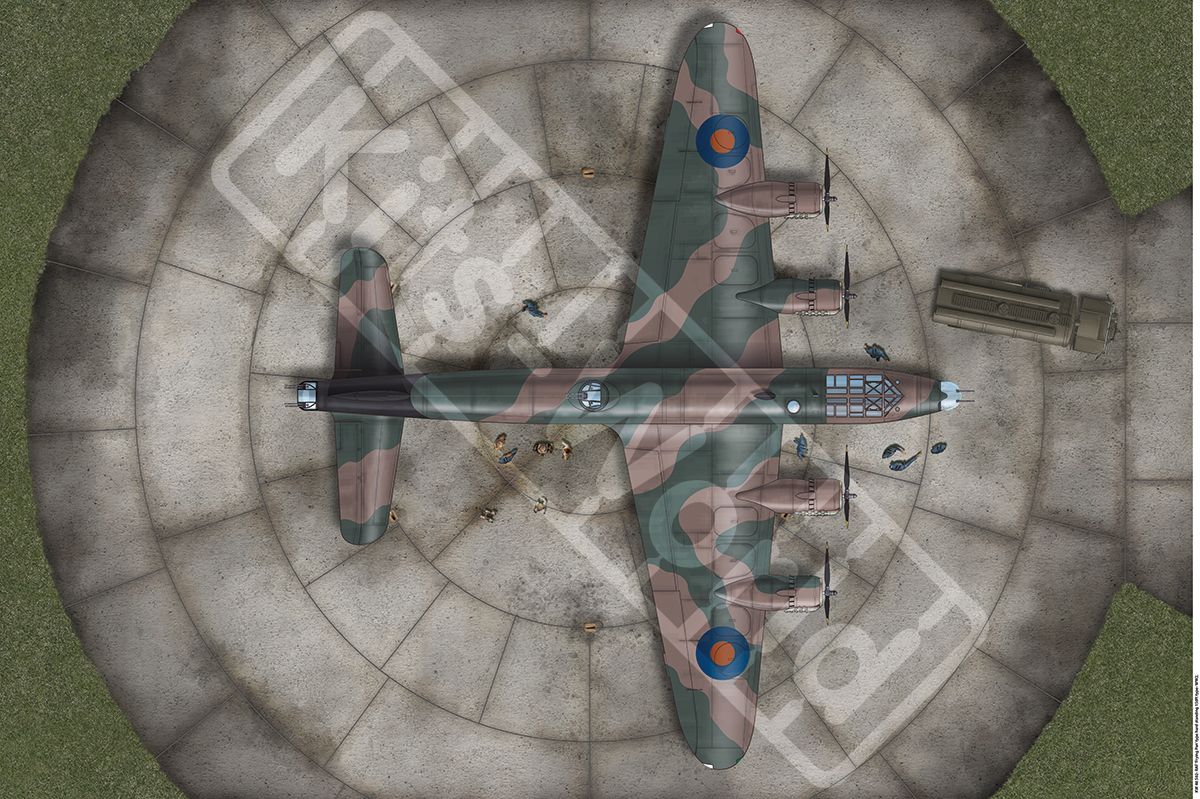 1:144 RAF Dispersal 150ft 'Frying Pan' type. 337mm(W) x 225mm(H)