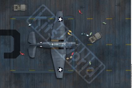 1:144 USS Enterprise (CV-6), 250N Blue Flight Deck Stain, November 1943. 337mm(W) x 225mm(H)
