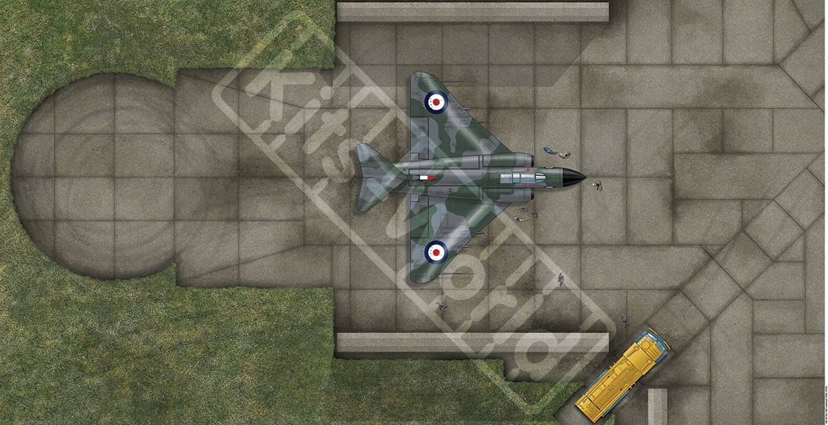 1:144 RAF Coltishall, Norfolk, United Kingdom, 1950's-1970's. 438mm(W) x 225mm(H)