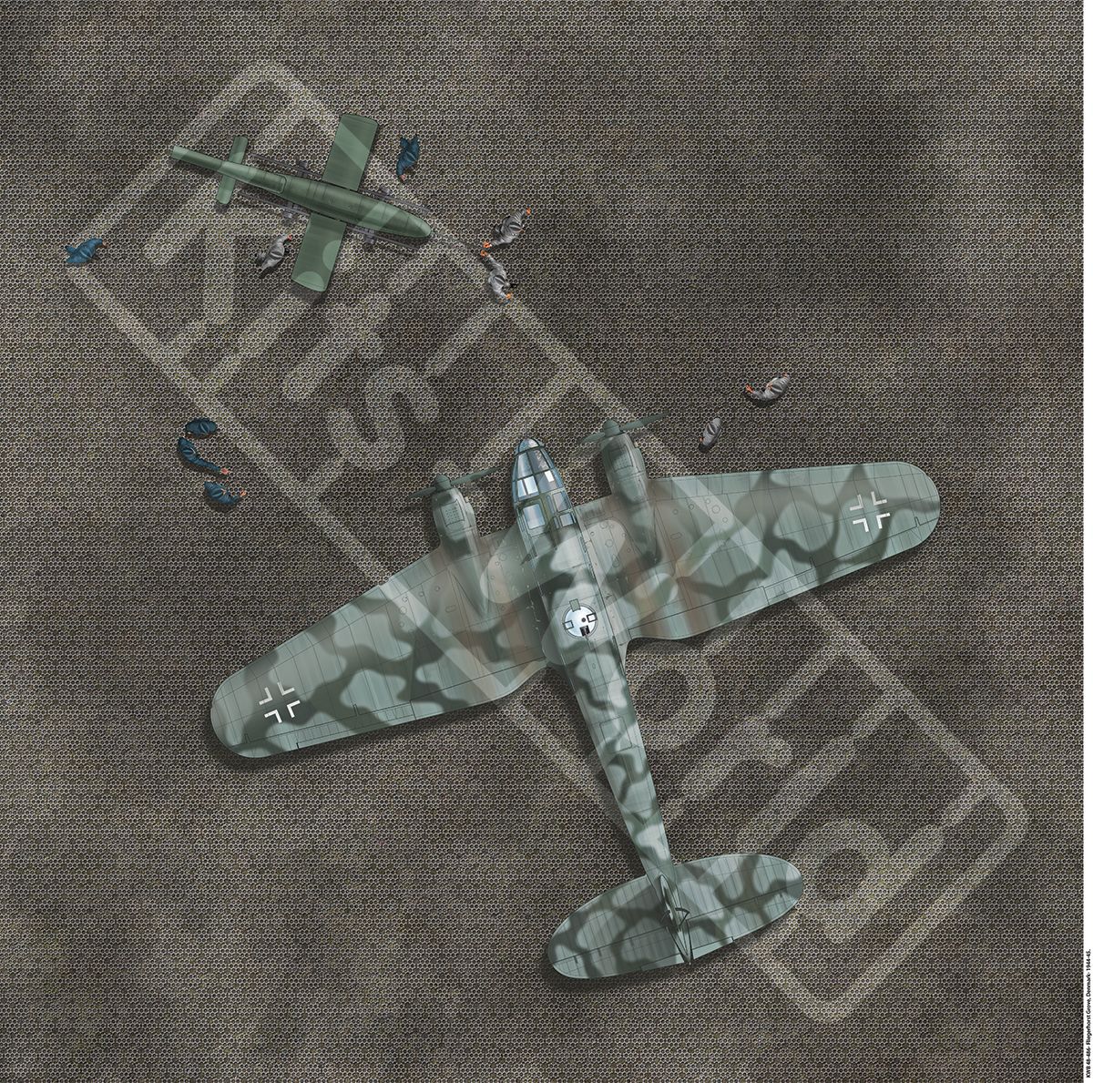 1:48 Fliegerhorst Grove, Denmark- 1.(F)/33 (possibly transited through the base), Danish units post-war. 675mm(W) x 675mm(H)