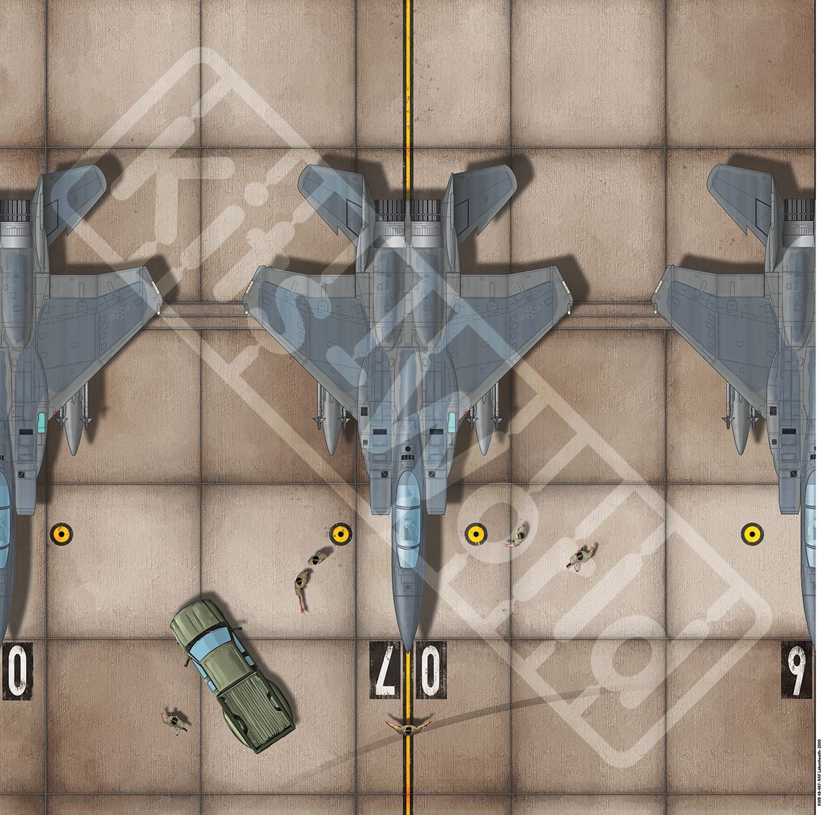 1:48 RAF Lakenheath- 1990 to 2021. (Main) USAF Units- 48th Fighter Wing (492nd, 493rd, 494th Fighter Squadrons, 495th Fighter Squadron- (due to reactivate in 2021)). 675mm(W) x 675mm(H)