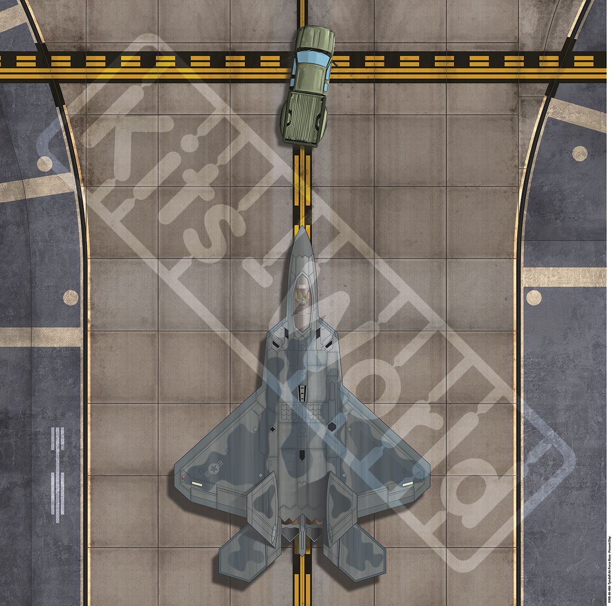 1:48 Tyndall Air Force Base, Florida- 2021. (Main) USAF Units- 325th Fighter Wing/325th Operations Group (2nd Flying Training Squadron, 43rd and 95th Fighter Squadrons).675mm(W) x 675mm(H)