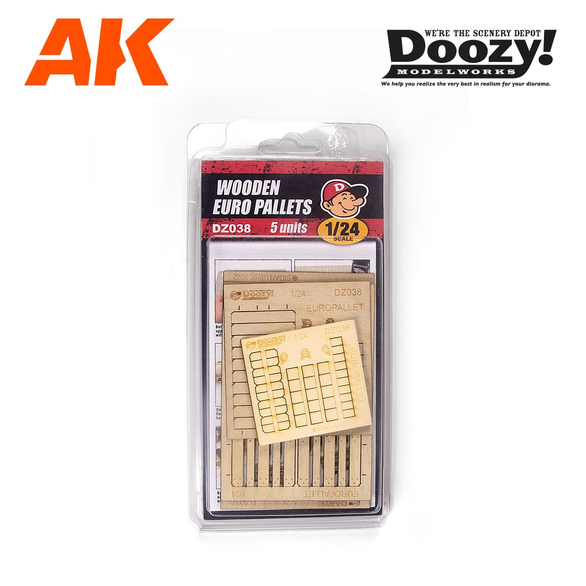 1:24 LASER CUT WOODEN EURO PALLET SCALE (5 UNITS)