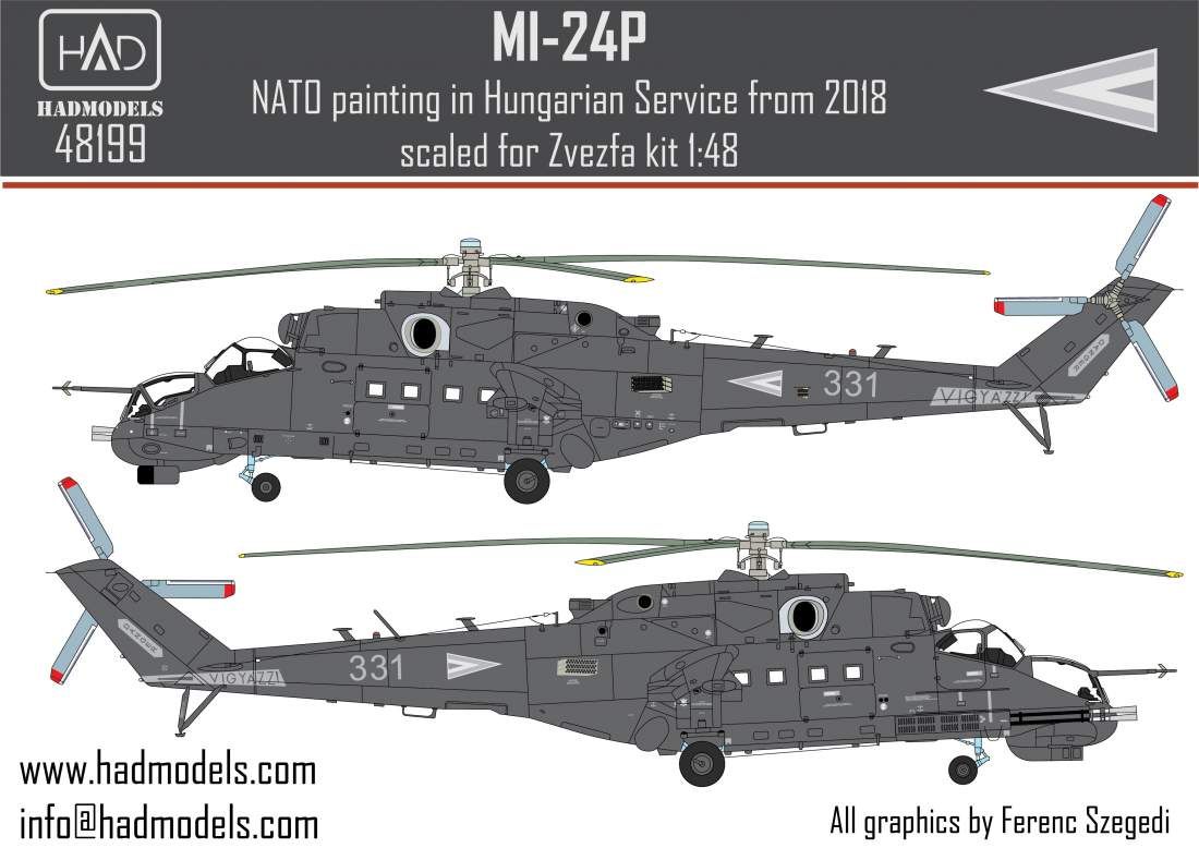 1:48 Mi-24P NATO painting in Hungarian service decal sheet