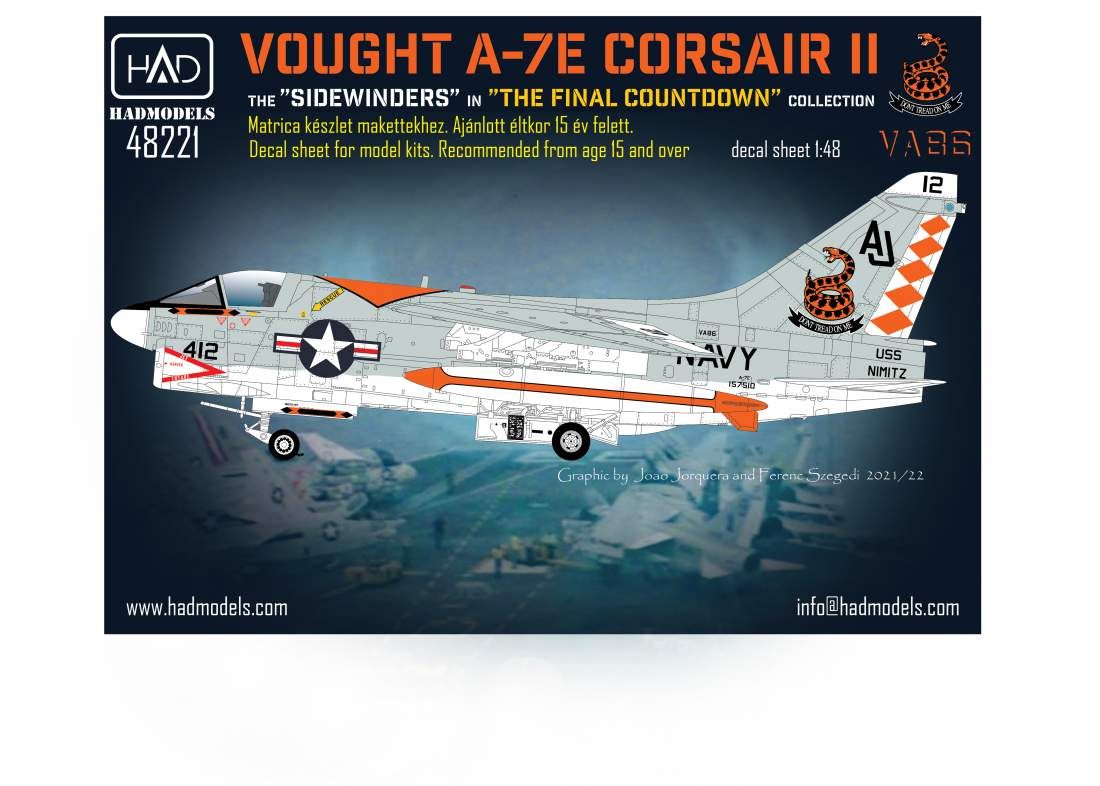 1:48 A-7E Corsair VA-86 ”Sidewinders” in ”The final countdown” decal sheet collection