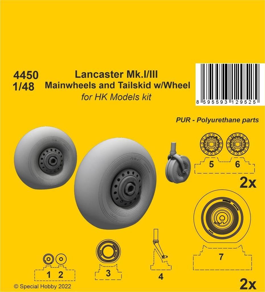 1:48 Lancaster Mk.I/III Mainwheels and Tailwheel w/Leg