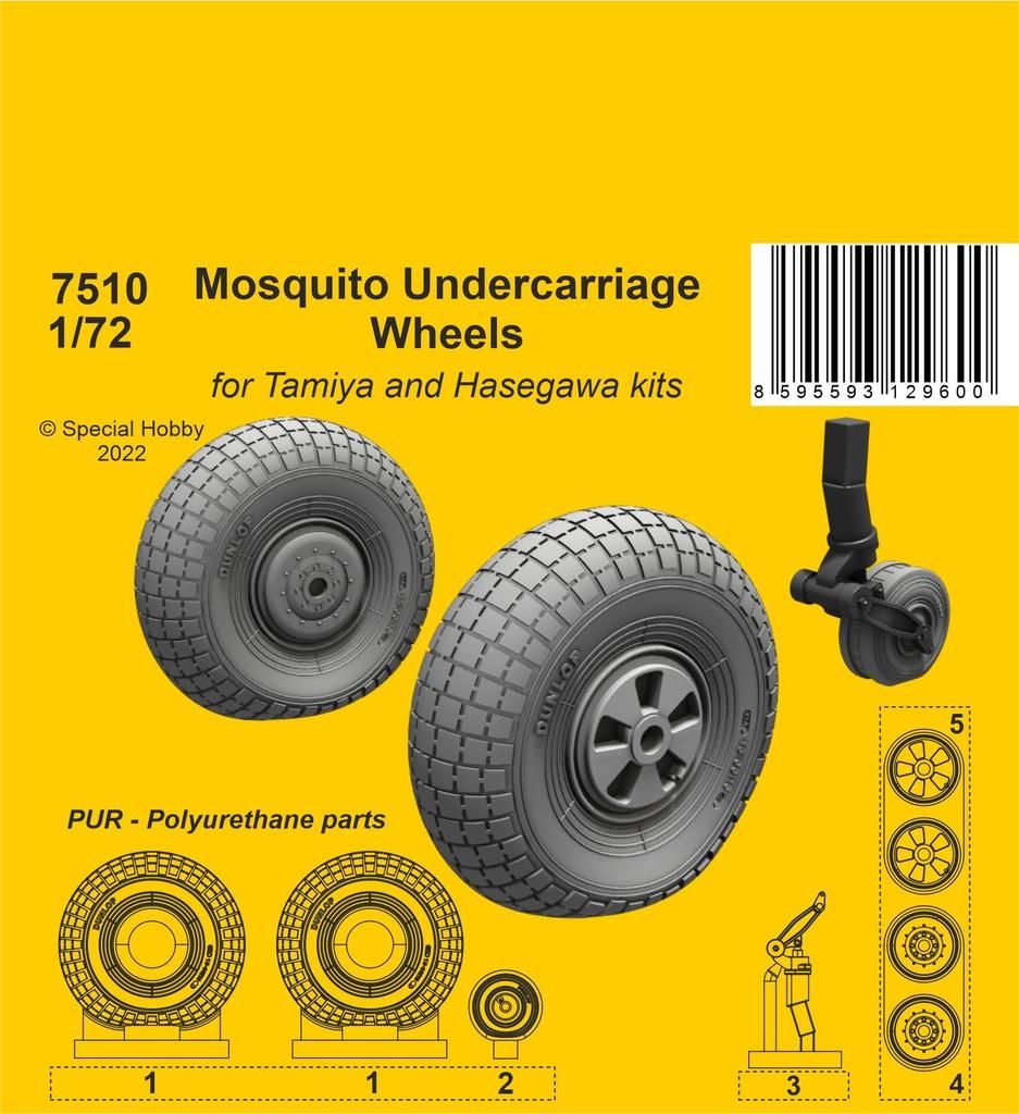 1:72 Mosquito Undercarriage Wheels / for Tamiya and Hasegawa kits