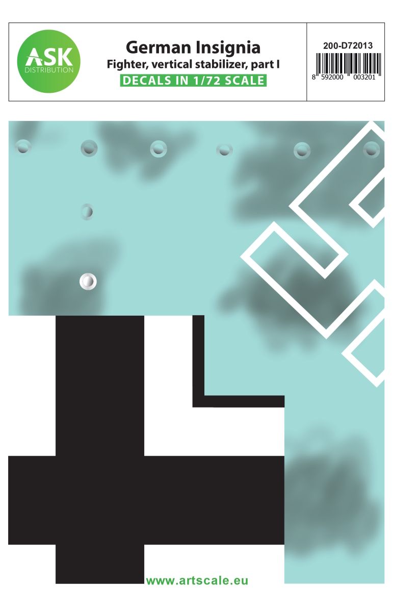 1:72 German Insignia part I - Fighter Aircraft 1937-1945 vertical stabilizer