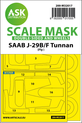 1:32 SAAB J-29B/F double-sided express masks for F