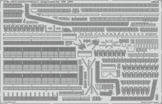 1:350 USS Constellation CV-64 part 3 - railings & safety nets