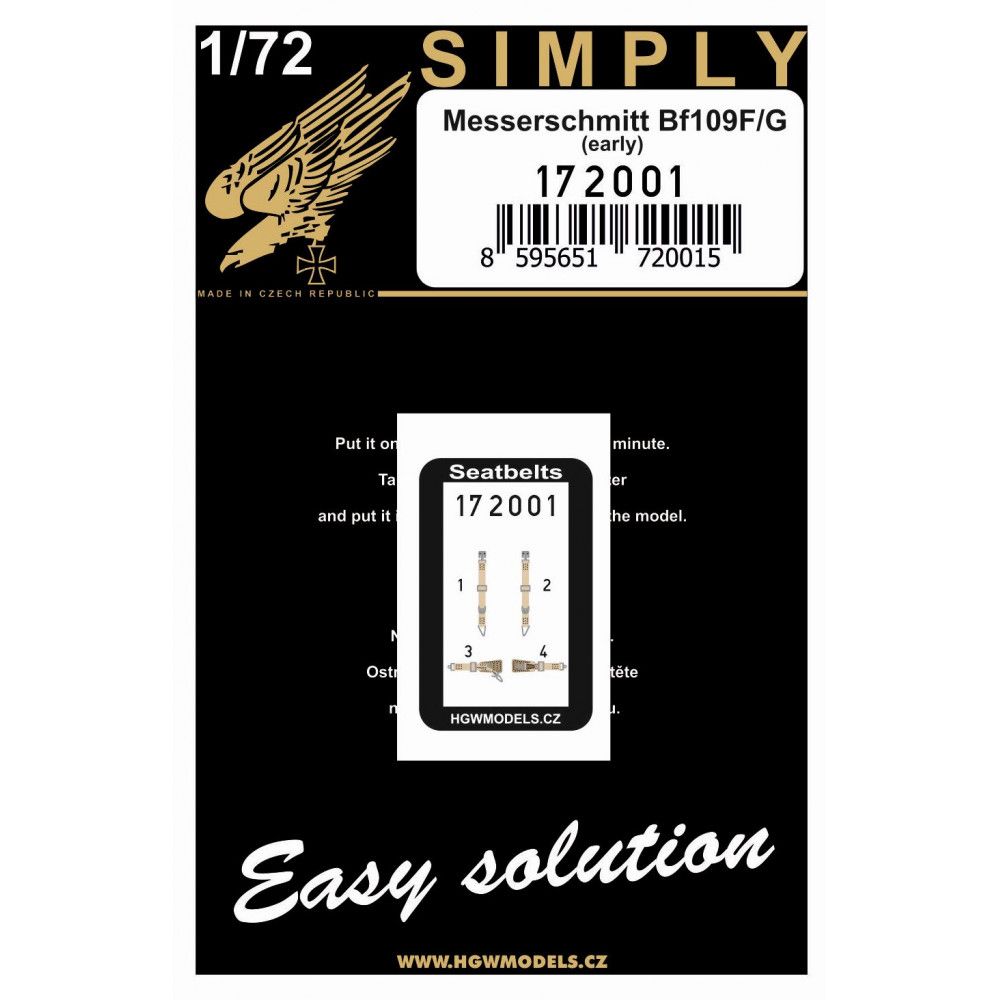 1:72 MESSERSCHMITT BF109F / G EARLY - PÁSY