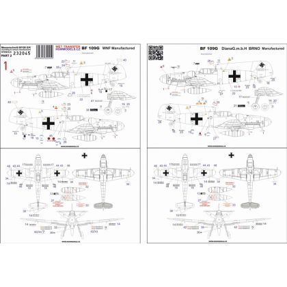 1:32 MESSERSCHMITT BF109 G/K STENCILS PART II