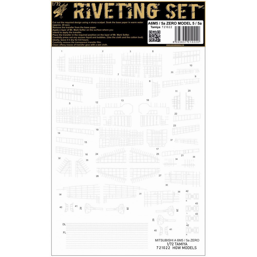 1:72 A6M5 ZERO 5 (TAMIYA) - NÝTOVACÍ SADA