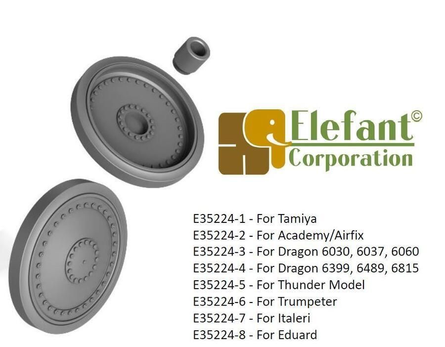 1:35 ROADWHEELS FOR JAGDPANZER 38, 32 BOLTS, WIDE COLLAR, FOR FOR ONE KIT, FOR DRAGON 6399, 6489, 6815 KITS