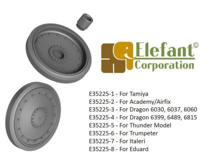 1:35 ROADWHEELS FOR JAGDPANZER 38, 16 BOLTS, WIDE COLLAR, FOR ONE KIT, FOR THUNDER MODEL KITS