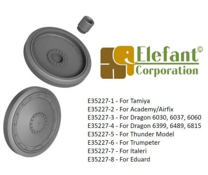 1:35 ROADWHEELS FOR JAGDPANZER 38, 16 RIVETS, WELDS, NARROW COLLAR, FOR ONE KIT, FOR TRUMPETER STARR KIT