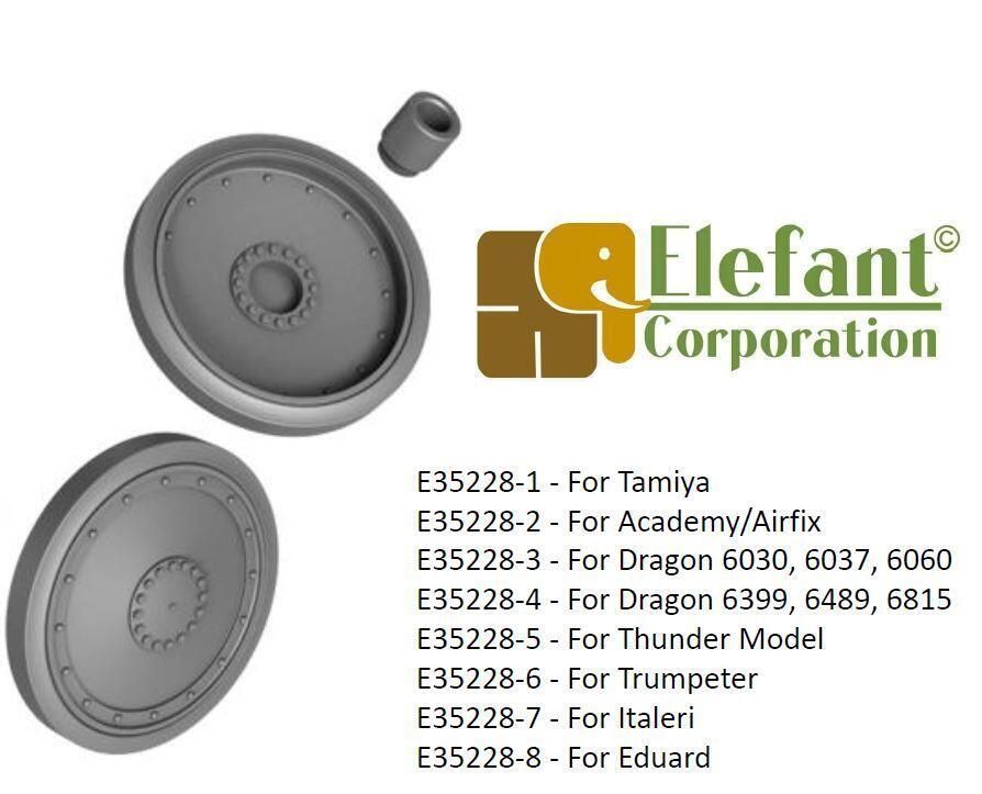 1:35 ROADWHEELS FOR JAGDPANZER 38, 16 RIVETS, NARROW COLLAR, FOR ONE KIT, FOR DRAGON 6399, 6489, 6815 KITS