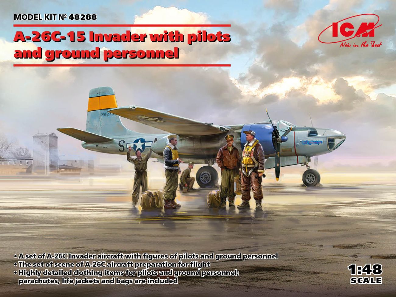 1:48 A-26C-15 Invader with pilots and ground personnel