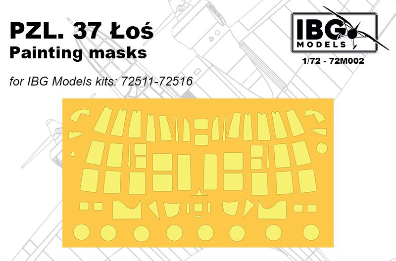 1:72 PZL PZL.37A Los - Canopy PAINTING MASKS