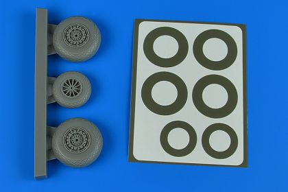 1:48 B-26K Invader wheels & paint masks - early - Diamond Pattern