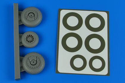 1:48 B-26K Invader wheels & paint masks - late - Diamond Pattern