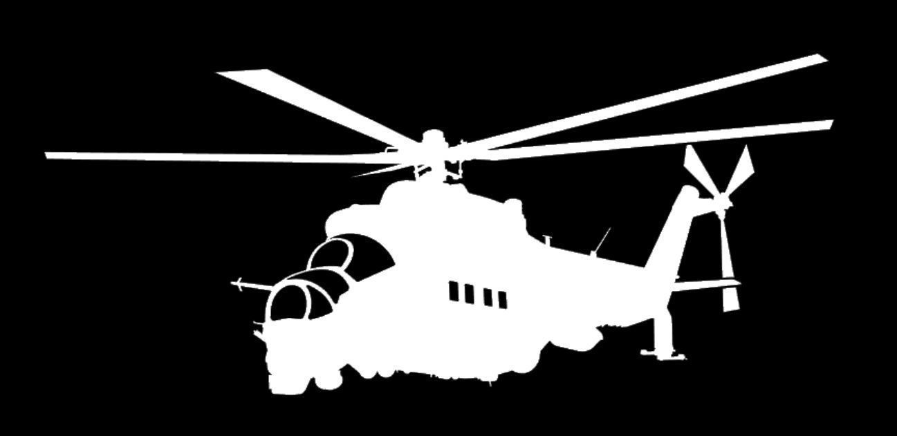 nálepka Mil Mi-24 (20cm bílá)
