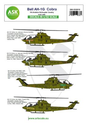 1:32 Bell AH-1G Cobra 1th Aviation Helicopter Cavalry D/227 AHB