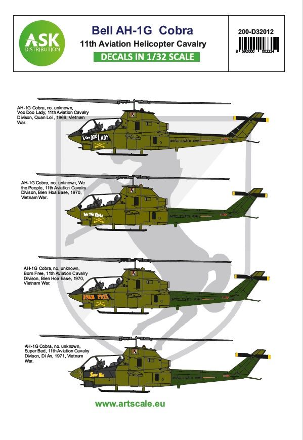 1:32 Bell AH-1G Cobra 11th Aviation Helicopter Cavalry