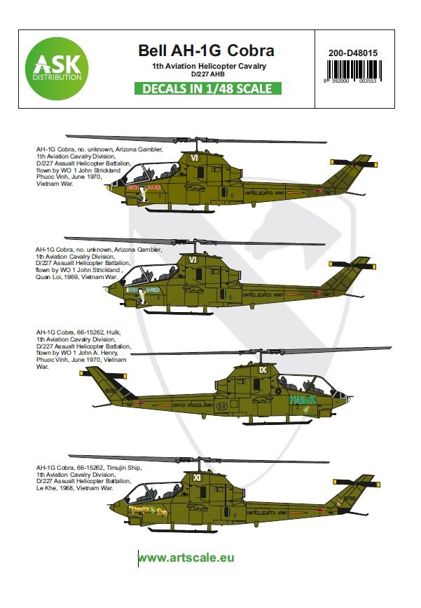 1:48 Bell AH-1G Cobra 1th Aviation Helicopter Cavalery D/227 AHB part 1